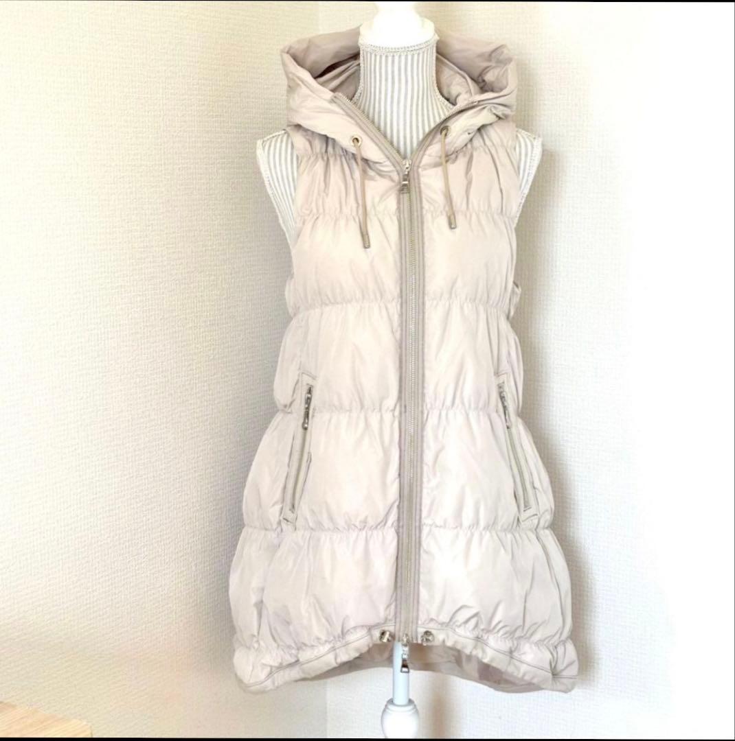 PRIDE プライド ロング ダウンベスト 38 レディース ライトベージュ