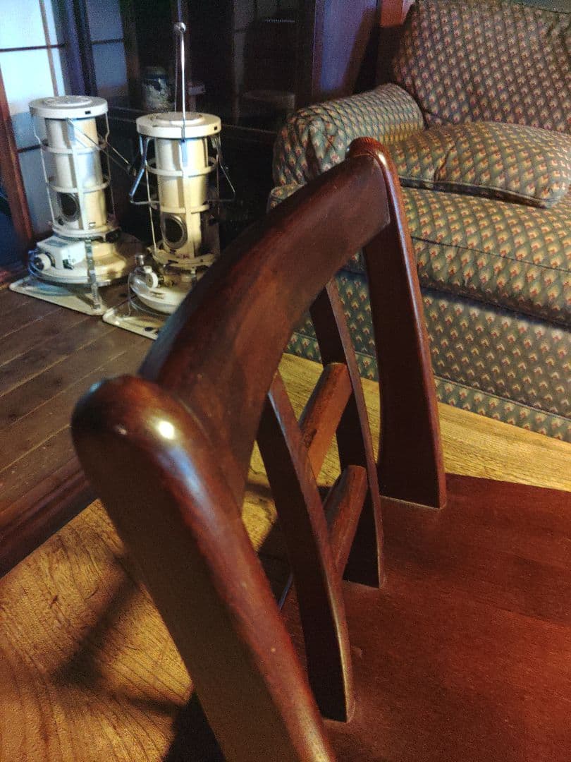 美品　座椅子　回転式　タモ材　無垢　風雅　和室　重厚　レトロ　アンティーク