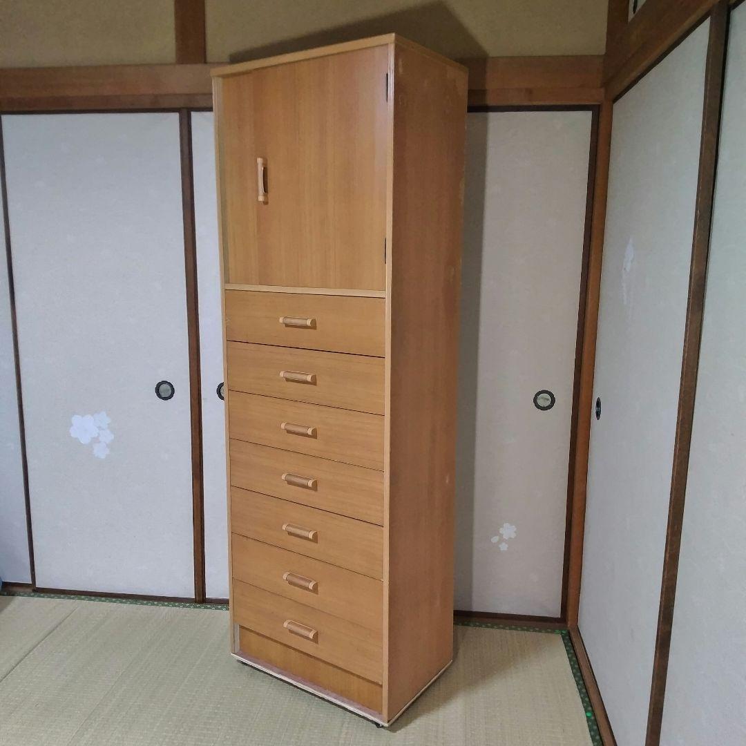 ＊たっぷり収納 整理タンス 3棚&7杯の引出し チェスト キャスター付 衣装