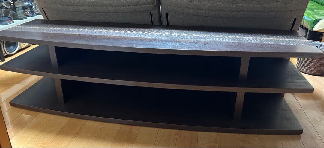 ダークブラウン 木製 テレビボード 3段