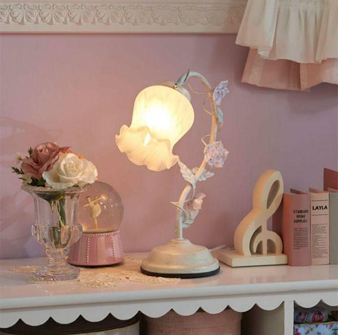 ♡スタンドライト♡お花 韓国風インテリア フラワー 姫系 女の子 ホワイト 白