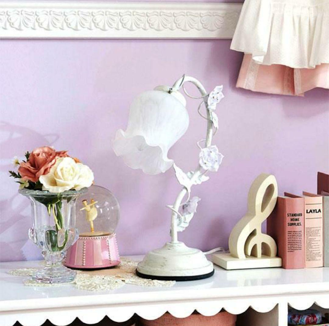 ♡スタンドライト♡お花 韓国風インテリア フラワー 姫系 女の子 ホワイト 白