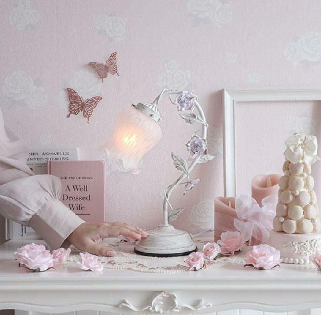 ♡スタンドライト♡お花 韓国風インテリア フラワー 姫系 女の子 ホワイト 白