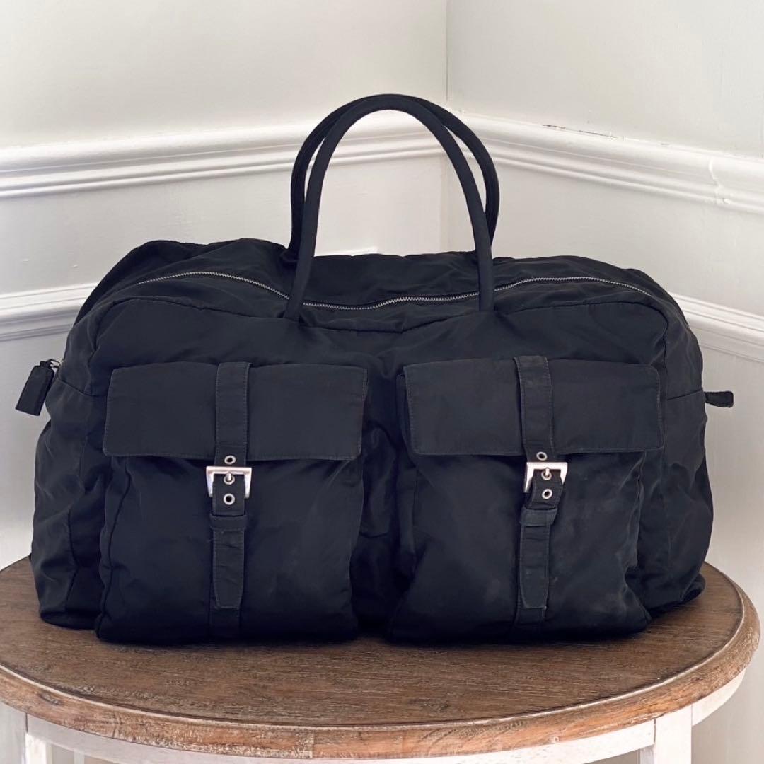 【サンサンタ】 PRADA プラダ ブラック ボストンバッグ