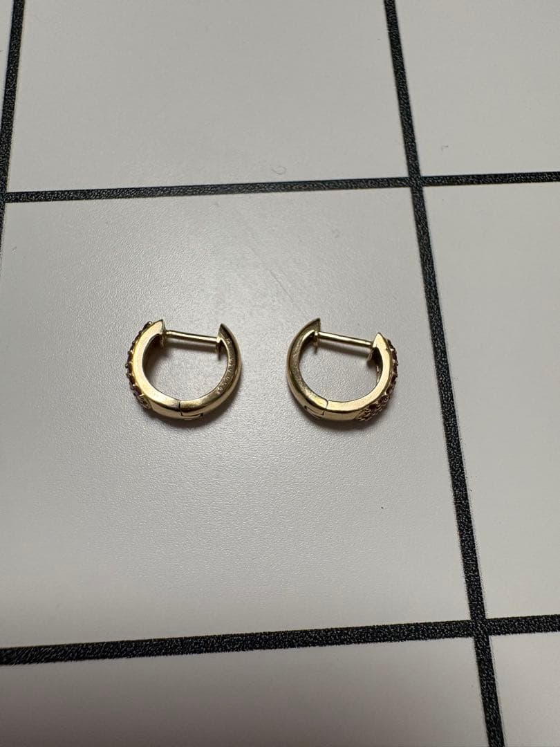 ルビー　ダイヤモンド　フープピアス