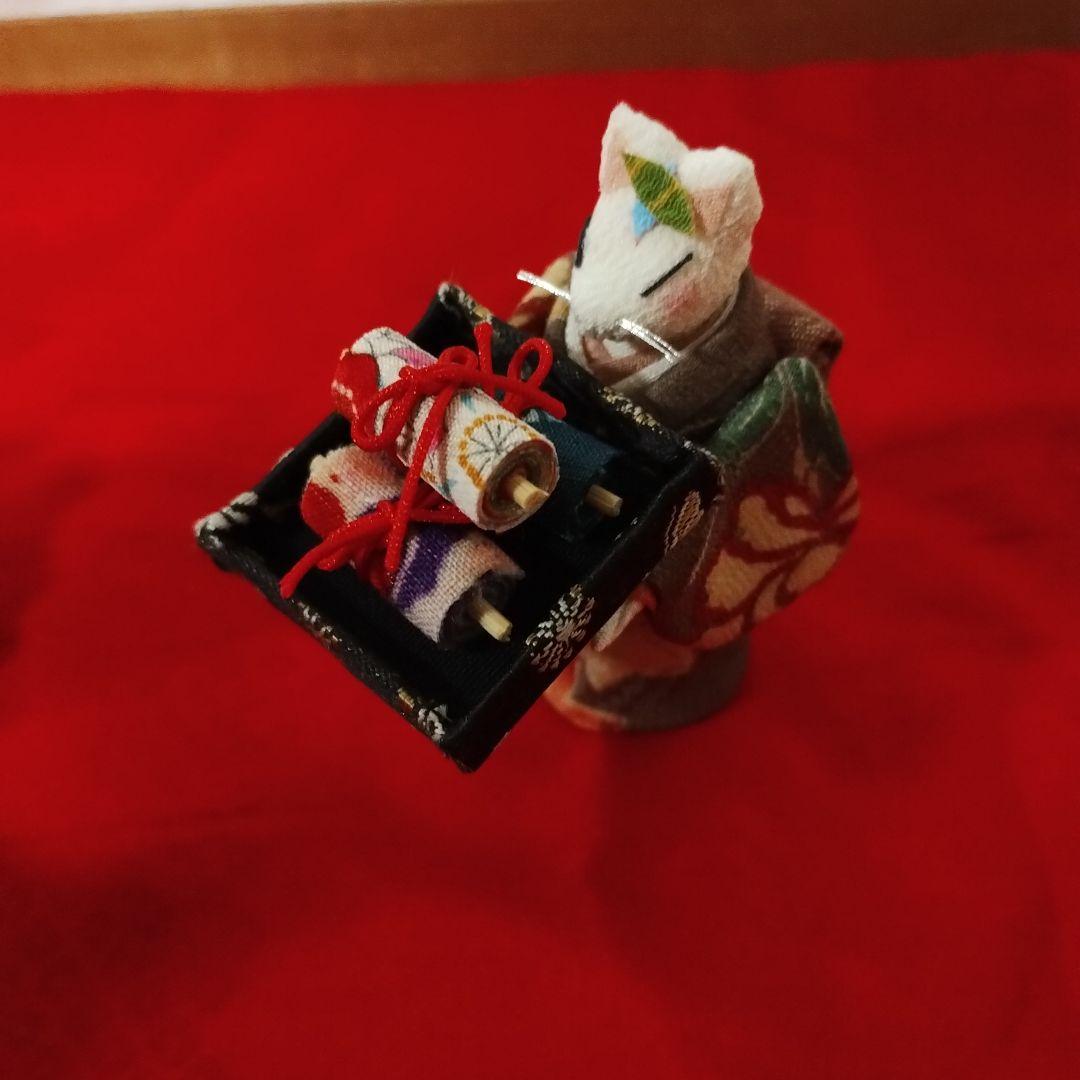 狐の嫁入り（6匹）縮緬細工・古布・ハンドメイド・置物