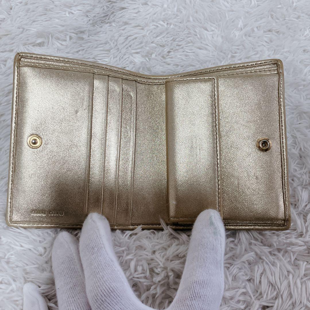 くまピヨ ✨ミュウミュウ 折り財布マテラッセ 5MV204 キルティング