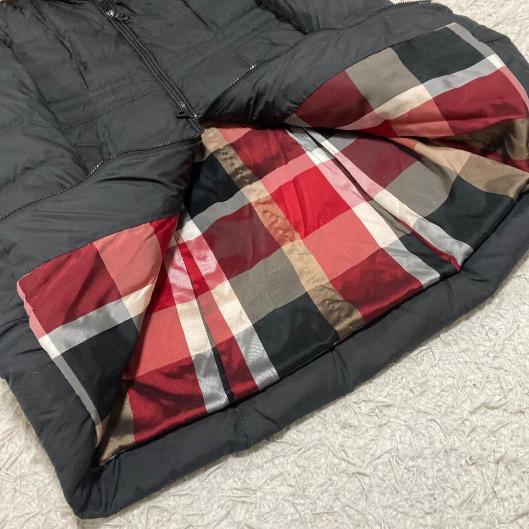 17159✨ブルーレーベルクレストブリッジ M ファー チェック ダウンコート