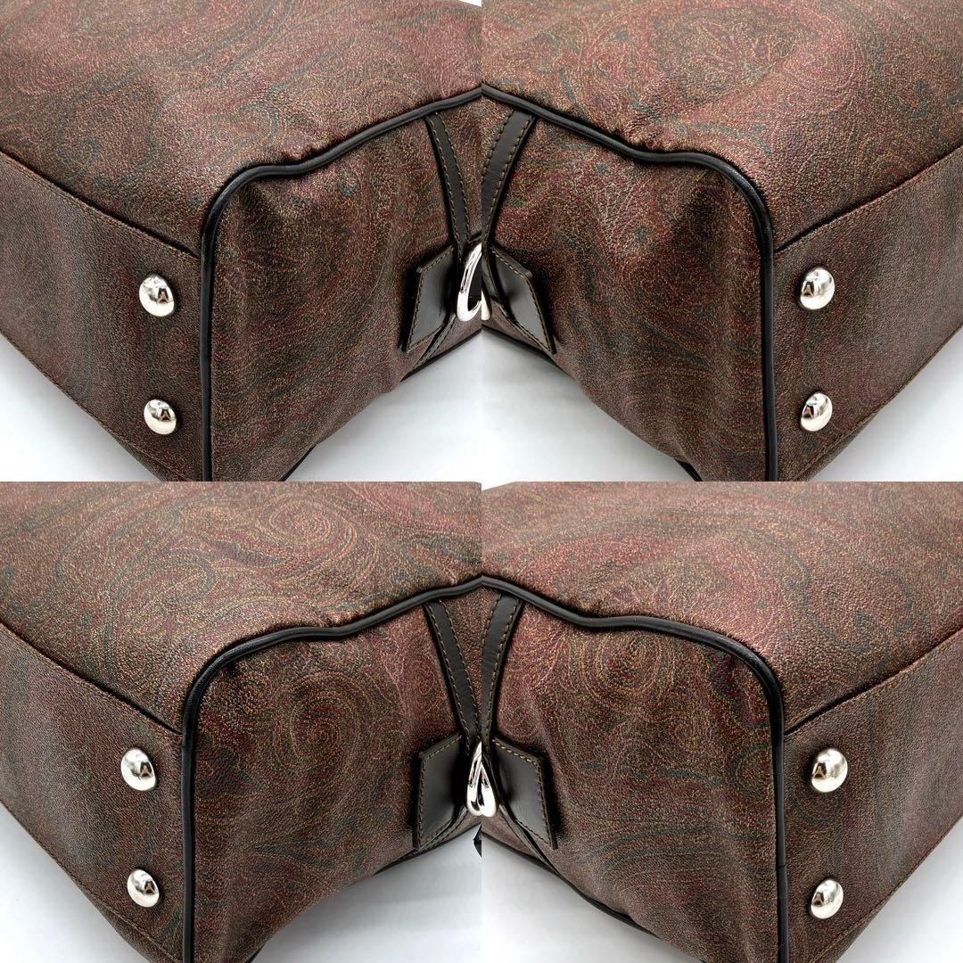 【ETRO】2wayバッグ　ボストンバッグ　ペイズリー柄　PVC ブラウン系