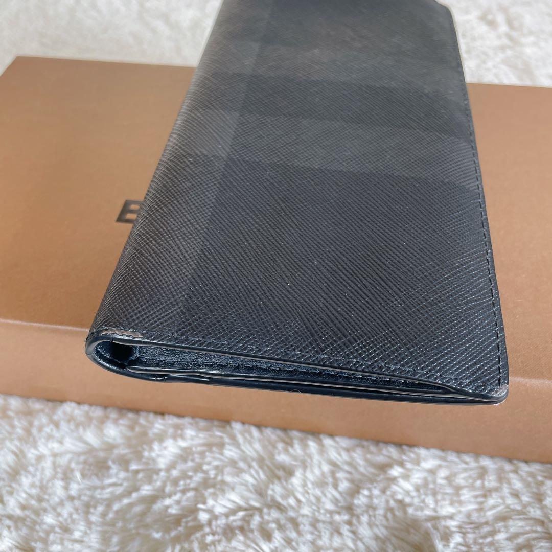 【現行】BURBERRY バーバリー　チャコールチェック　レザー コンチネンタル