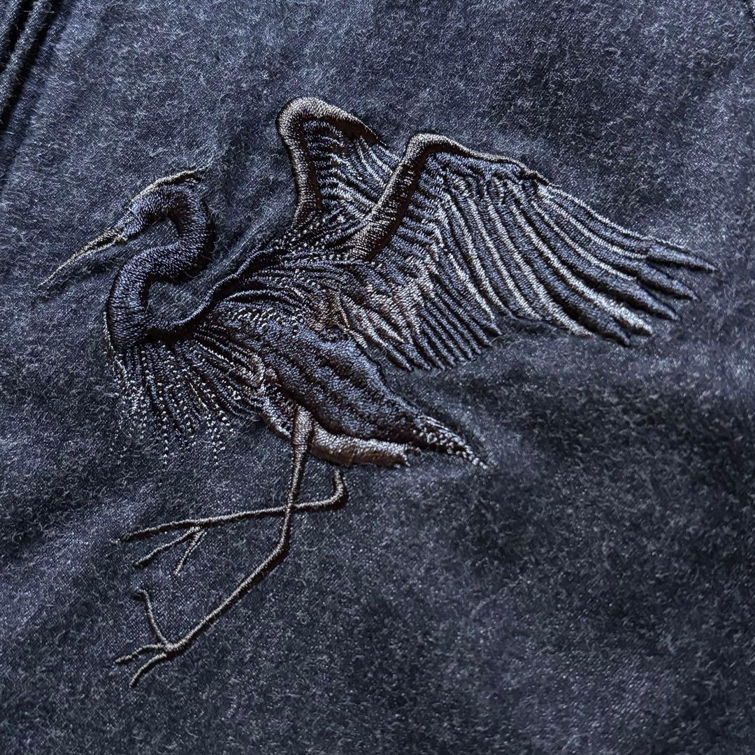 ブラック バイ ヴァンキッシュ コットンスカジャン 鶴 山 松 和柄 お兄系 S