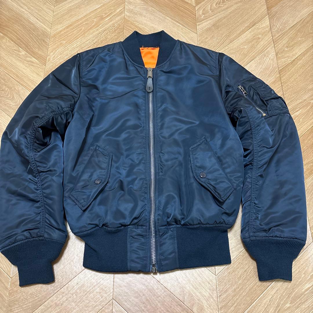 極美品！ALPHA MAー1 フライトジャケット　ネイビー　短丈