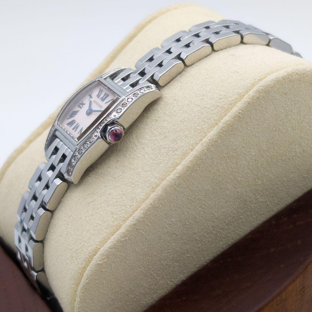 【美品/希少】ヴァンドーム青山 ダイヤ スクエア 腕時計 レディース クォーツ