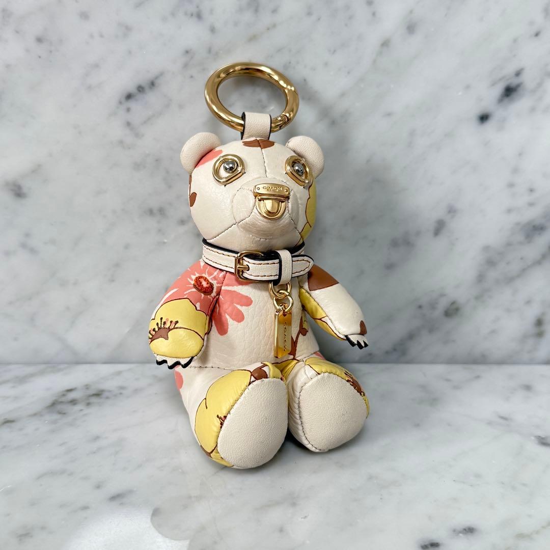COACH コーチ キーホルダー くまチャーム ベアー レザー 本革 チャーム