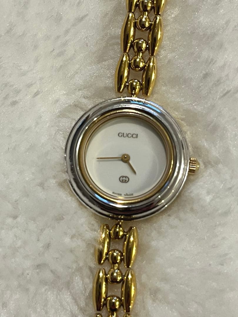 GUCCI カラーベゼル6色つきゴールド腕時計⭐︎ 電池交換済み