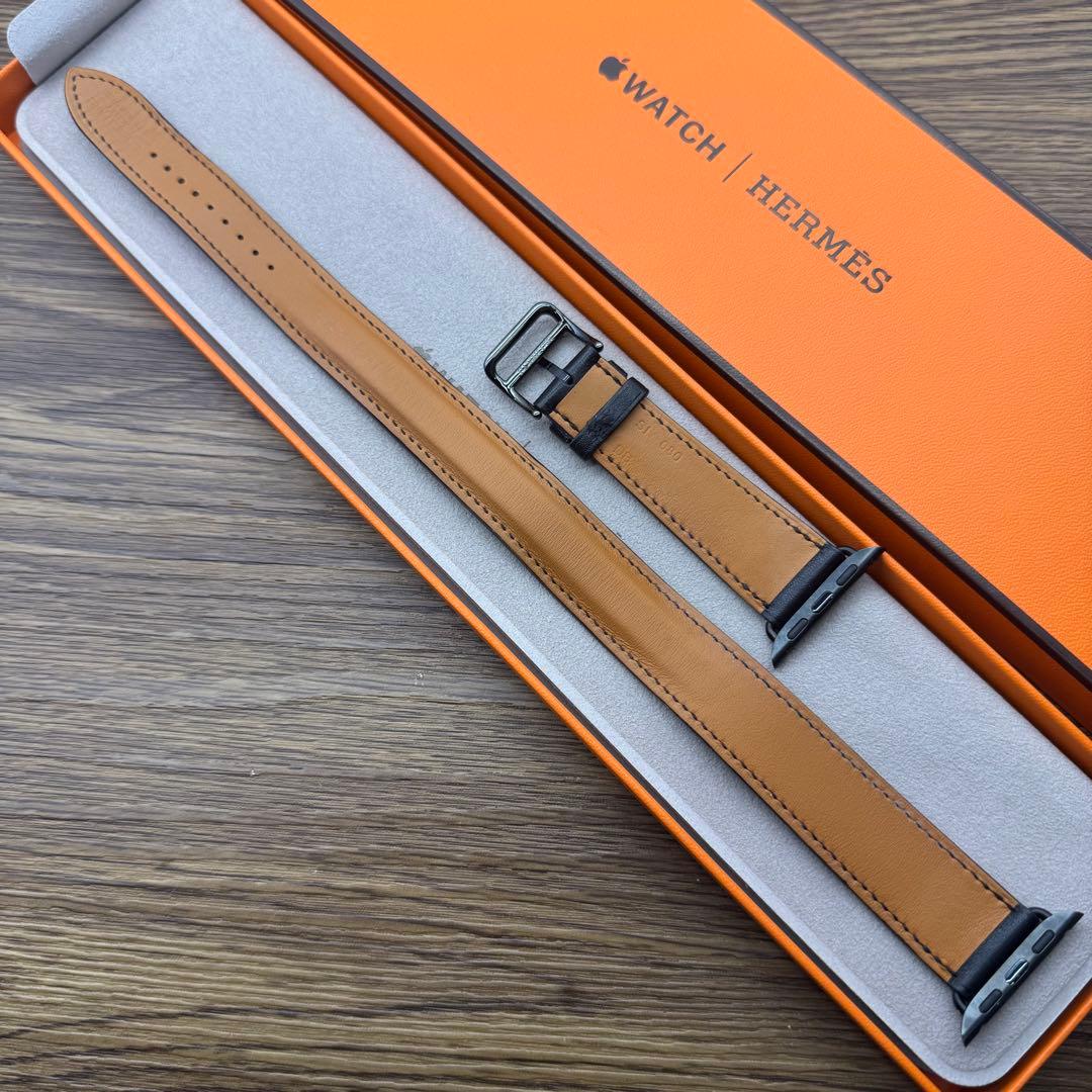2247 Apple Watch エルメス　ブラック　ドゥブルトゥール　二重