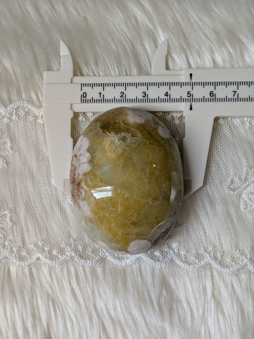 希少　レアカラー　♡桜瑪瑙♡　ぷっくり　パーム　黄色　イエロー