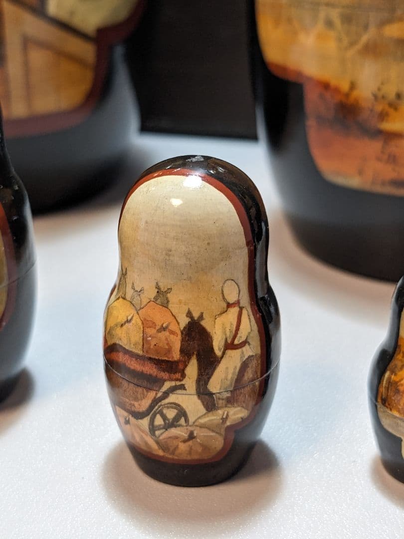 マトリョーシカ　人形　トルストイ　アンナ　カレーニナ　手描き　ロシア　1998