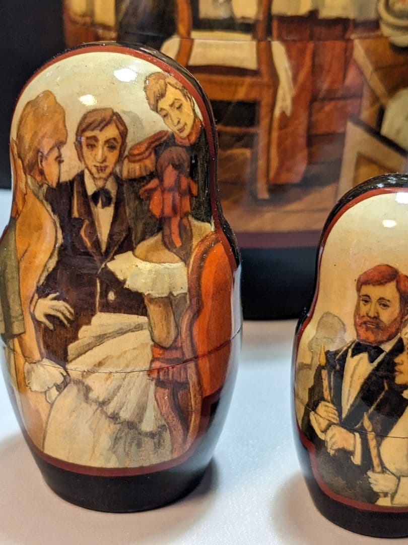 マトリョーシカ　人形　トルストイ　アンナ　カレーニナ　手描き　ロシア　1998