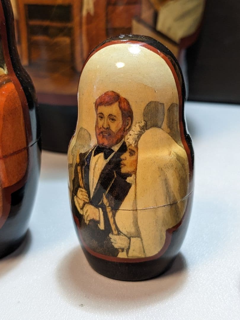 マトリョーシカ　人形　トルストイ　アンナ　カレーニナ　手描き　ロシア　1998