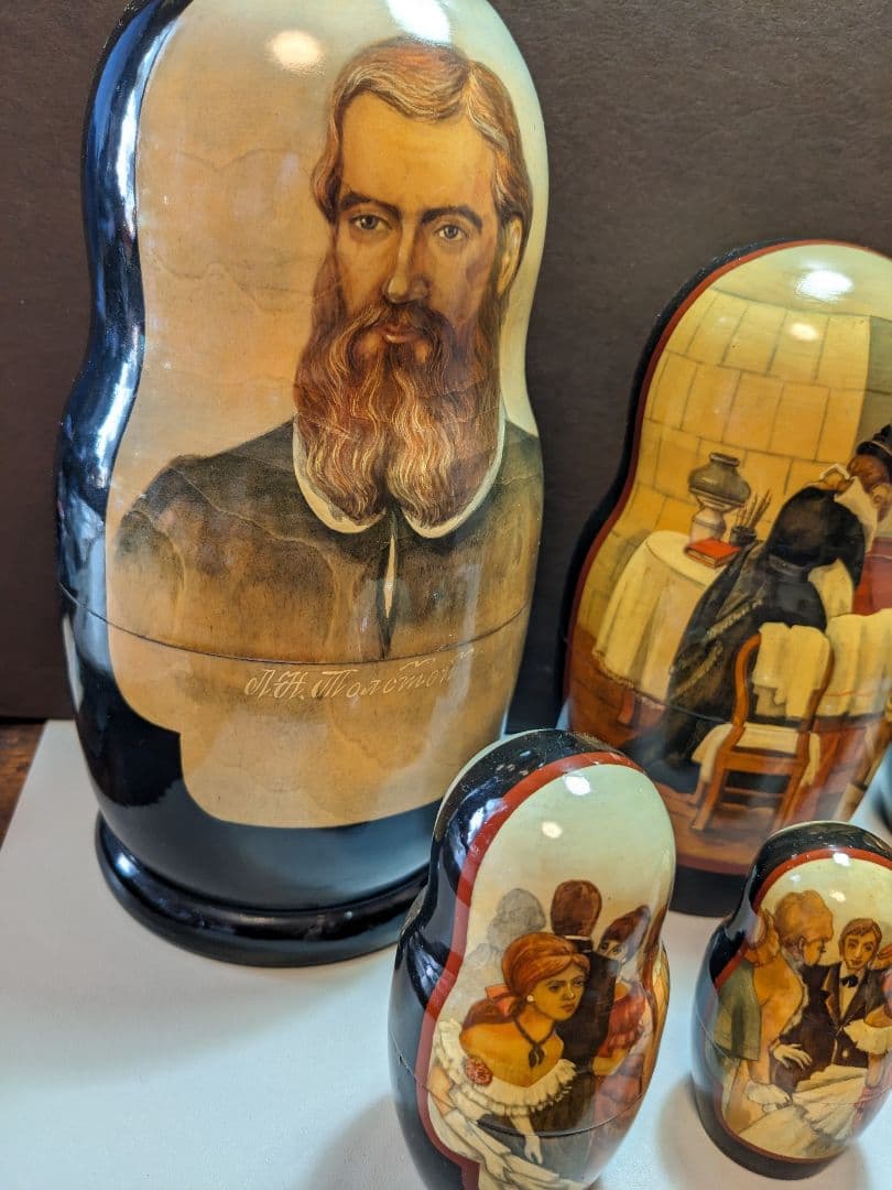 マトリョーシカ　人形　トルストイ　アンナ　カレーニナ　手描き　ロシア　1998