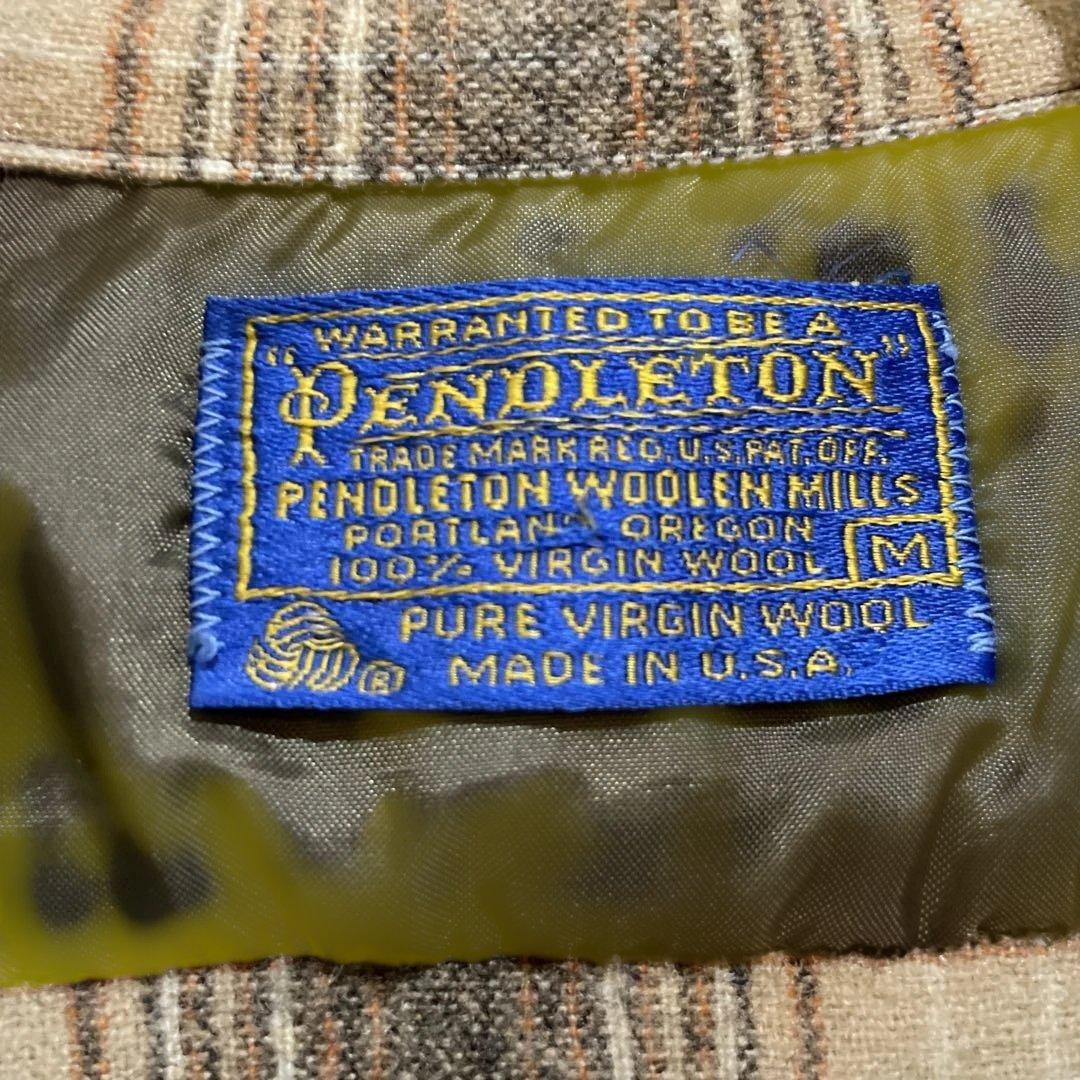 70'ペンドルトン/ウールシャツ/ボックスシルエット/USA製/ブラウン系