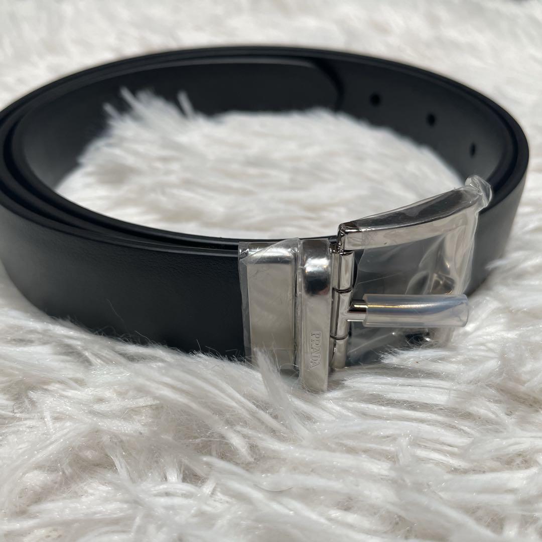 新品　未使用　PRADA プラダ　リバーシブル　ベルト　ブラック　黒　110cm
