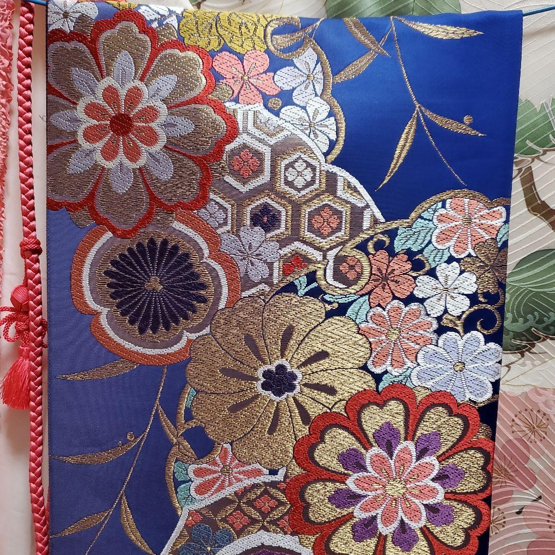 パンダ子様占用　振袖と長襦袢のみ(67)　　正絹　生成り色　鶴　松　梅　紅葉