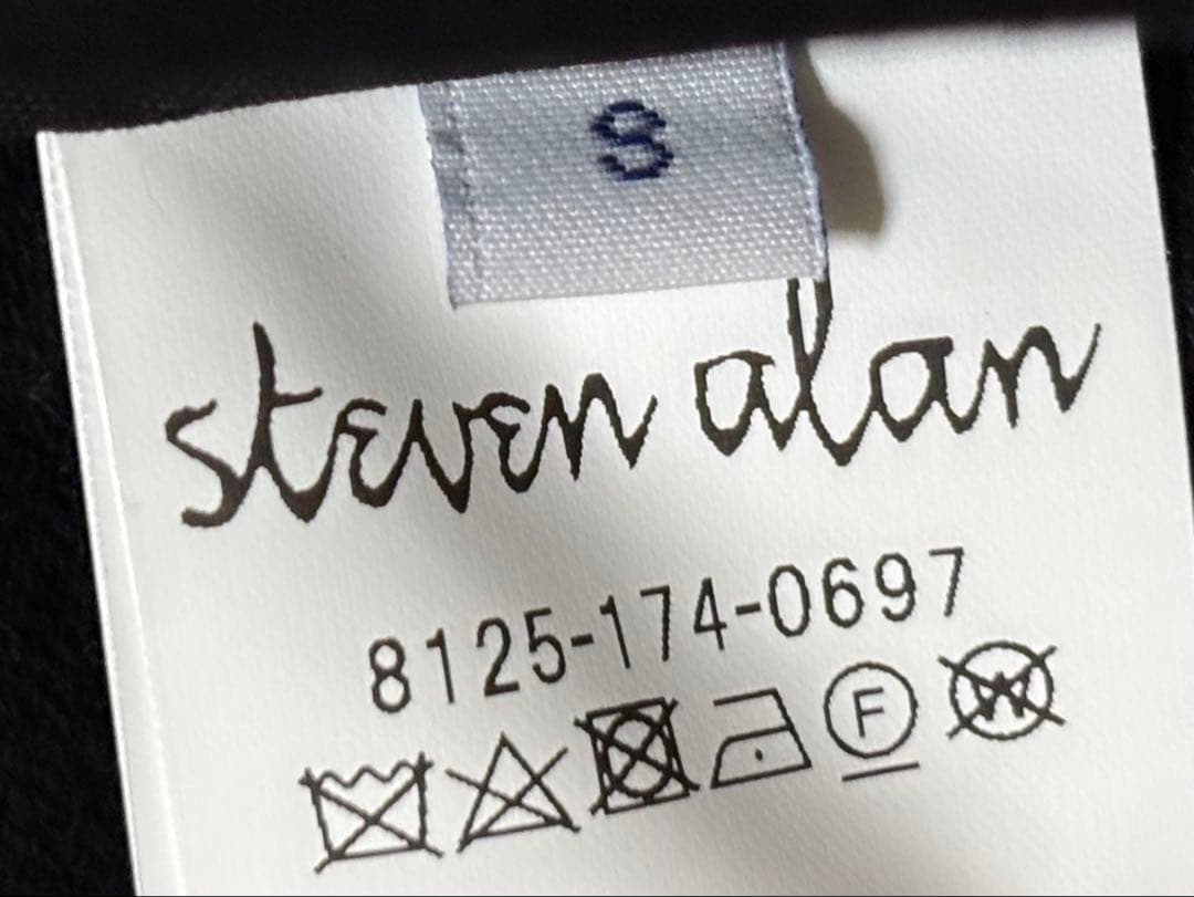 steven alan ブラック ステンカラーコート S