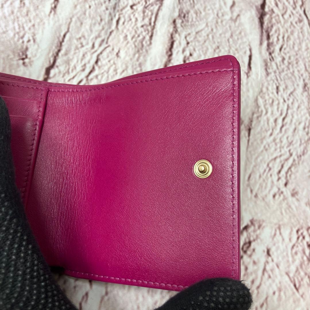 美品✨シャネル ココマーク 三つ折り財布 エンボス ステッチ レザー 正規品