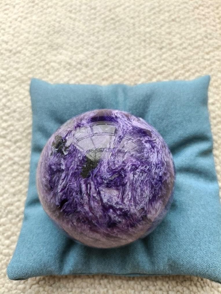 チャロアイト 丸玉 80mm 大玉 天然石 希少 専用台座付き