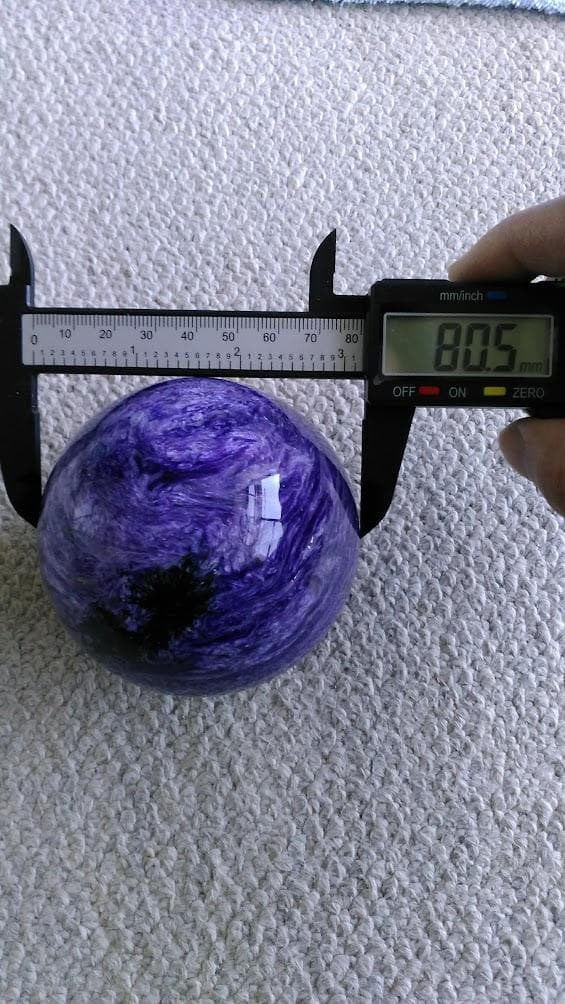 チャロアイト 丸玉 80mm 大玉 天然石 希少 専用台座付き