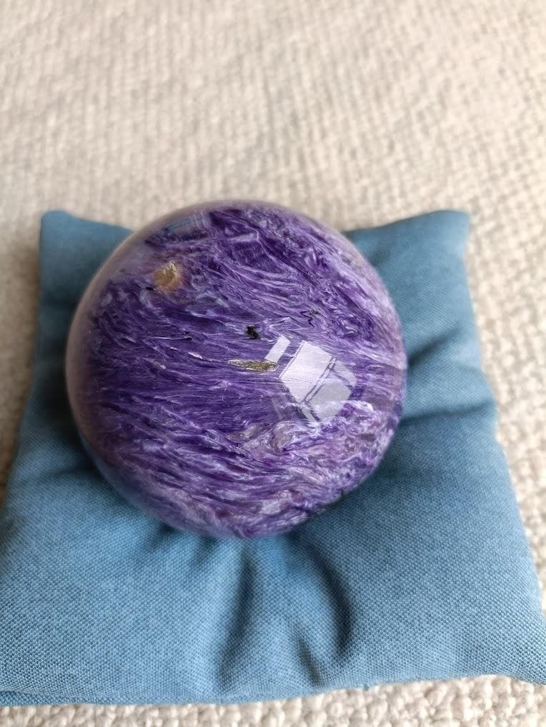 チャロアイト 丸玉 80mm 大玉 天然石 希少 専用台座付き