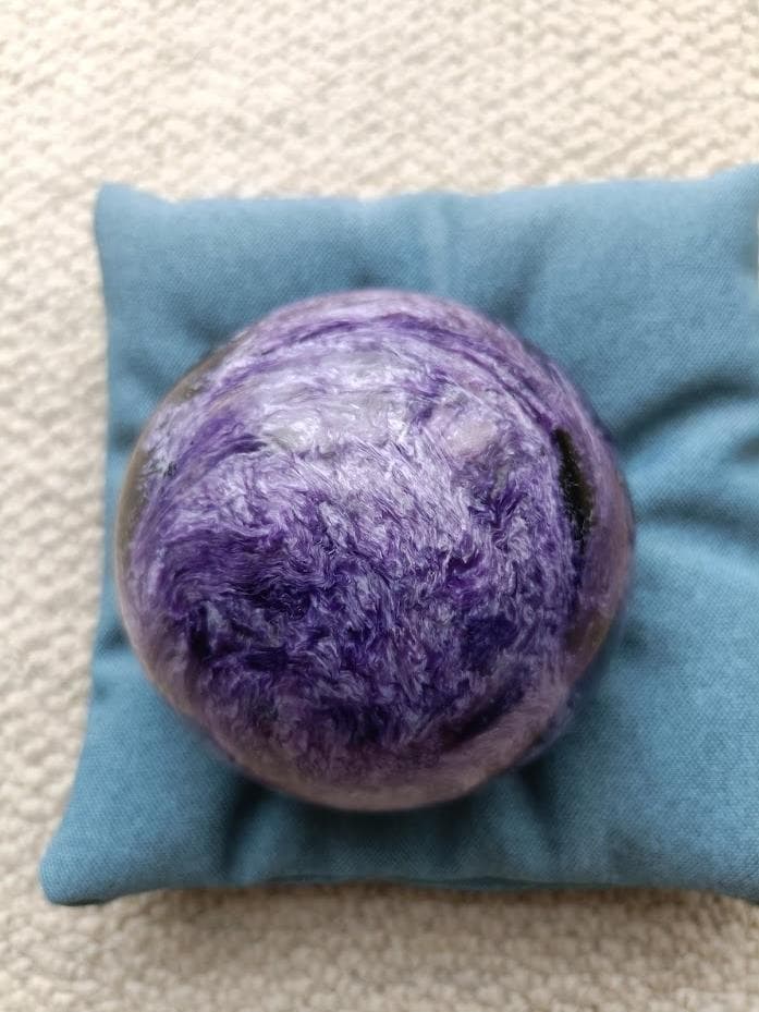 チャロアイト 丸玉 80mm 大玉 天然石 希少 専用台座付き