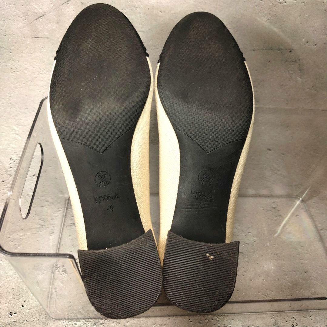 【人気デザイン】極美品VIVAIA【40】バイカラー チャンキーヒール パンプス