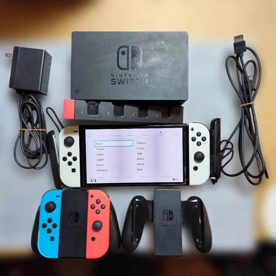 ニンテンドースイッチ　本体　有機EL　ジョイコン2セット　保護フィルム貼ったまま