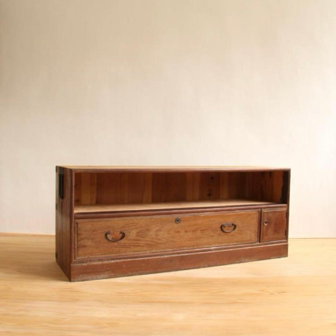 棚　木製　２段　古道具　古家具　アンティーク　ヴィンテージ　レトロ