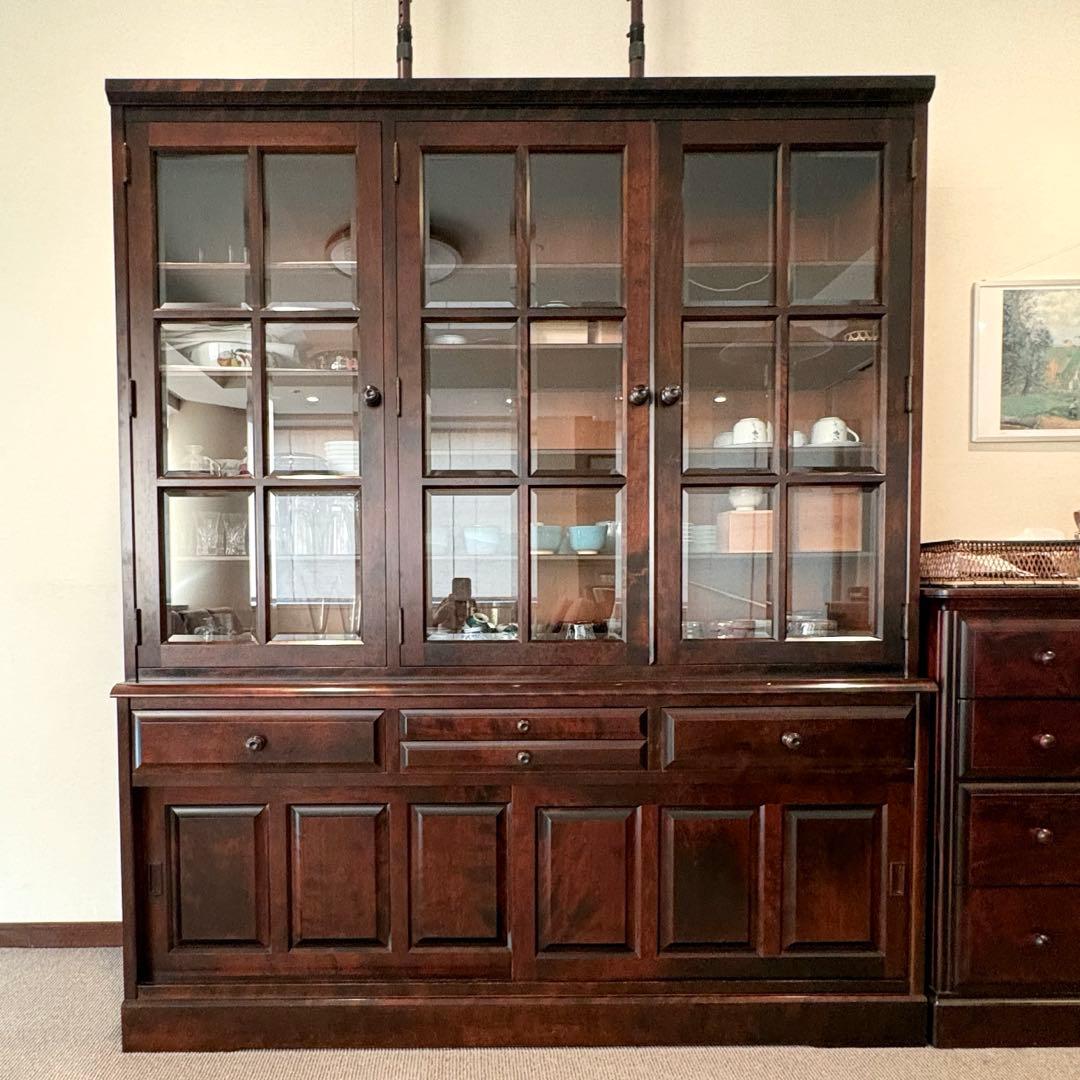 北海道民芸家具 食器棚 飛騨産業 アンティーク レトロ キッチンカウンター 茶