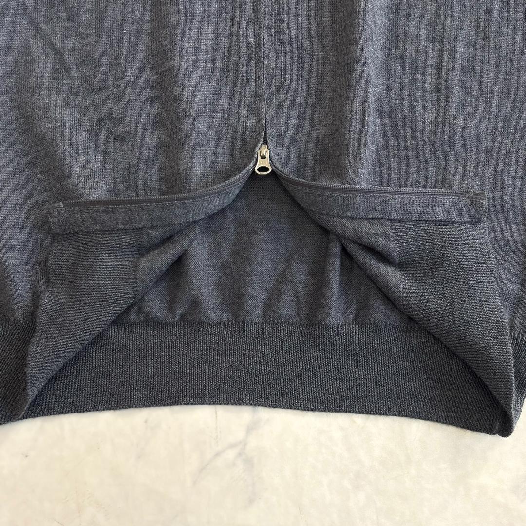 美品 グランサッソ ドライバーズニット カーディガン グレー 46 tz6