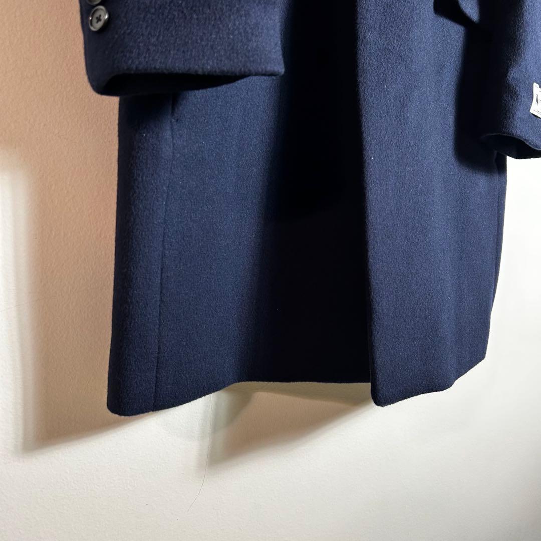 BEAUTY&YOUTH ソリッド 120S メルトン チェスターコートネイビー