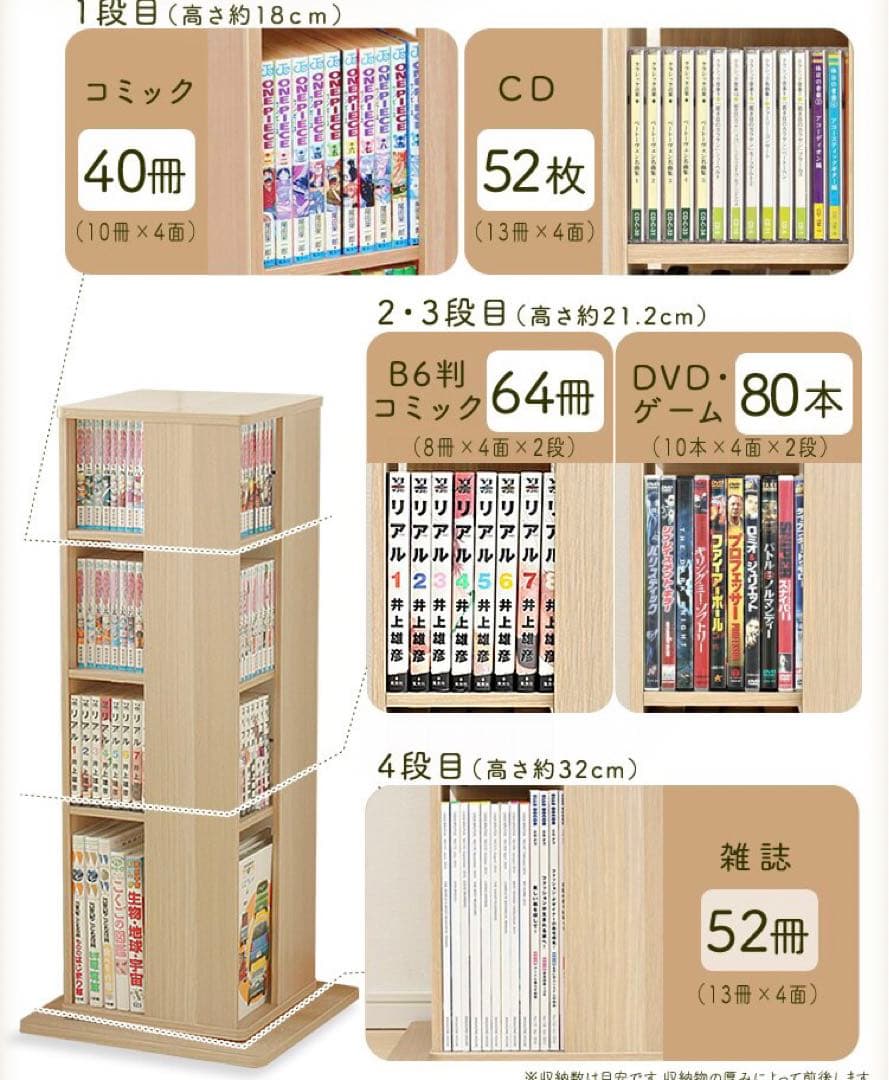 回転ラック アイリスオーヤマ 本棚 回転 コミックラック ラック 棚 漫画 小説