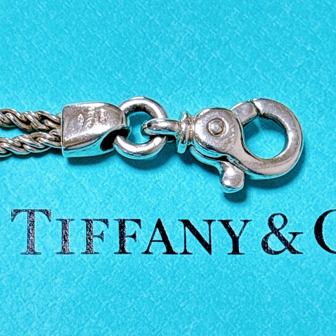 【美品】19.2cm ティファニー ダブルロープ ハート ブレスレット 925