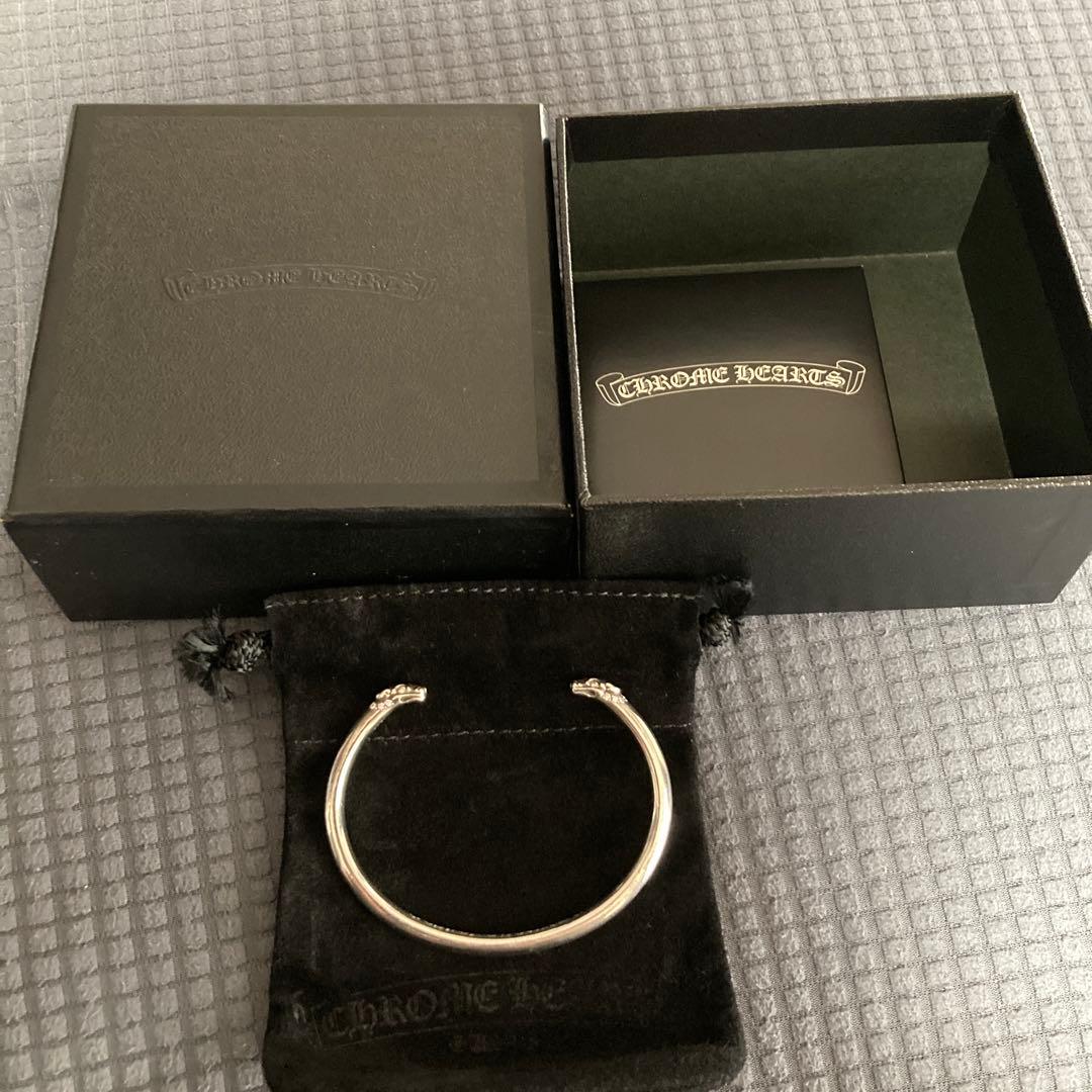 クロムハーツダブルドッグ パヴェダイヤモンドバングルシルバー925