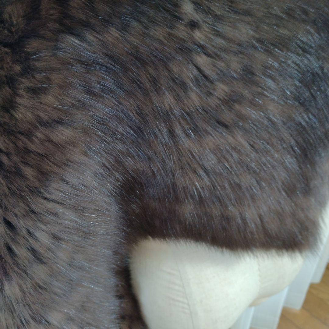 未使用✩幅45センチ✩ヤーン✩ロシアンセーブル✩ポケット有✩ファーショール