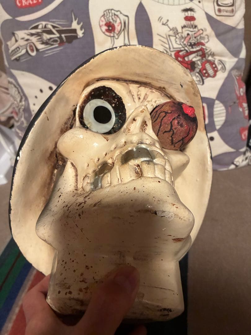 ビンテージ　スカル　髑髏　骸骨　貯金箱　インダストリアル　ネイバーフッド　レトロ