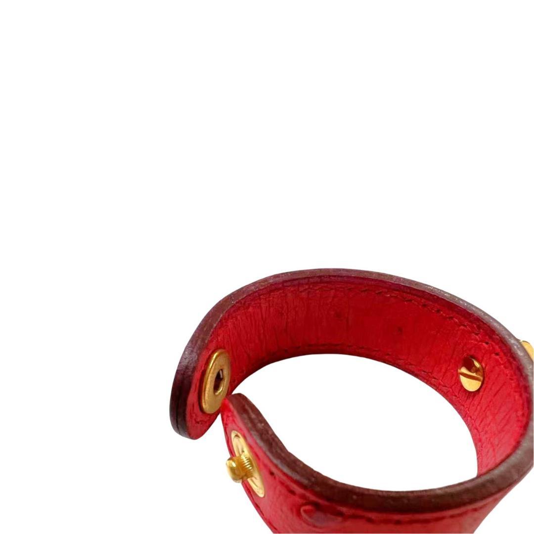 HERMES エルメス スカーフリング グローブホルダー オーストリッチ 赤