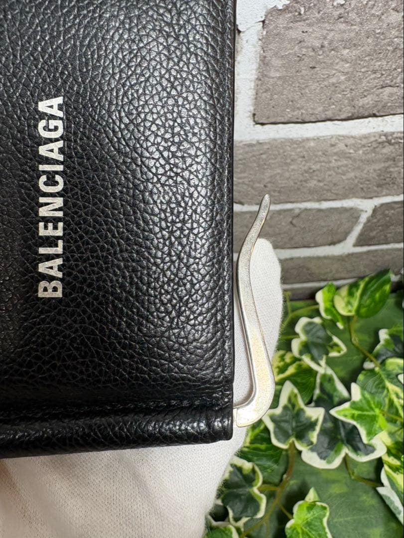 BALENCIAGA ブラックレザー マネークリップ