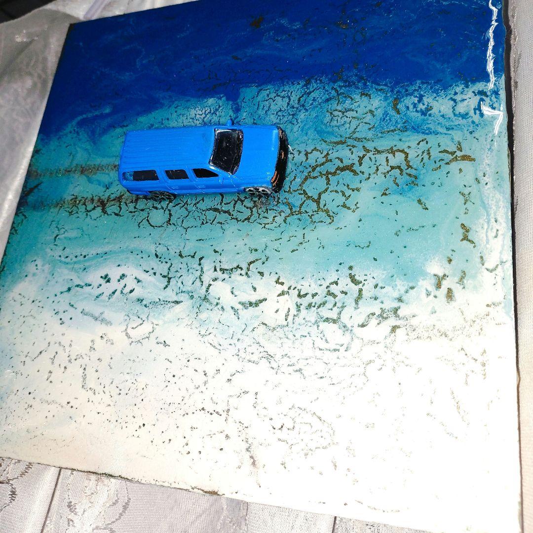 ハンドメイド ジオラマ『ブルーオーシャン・ドライブ』 ミニカー付き壁掛けアート