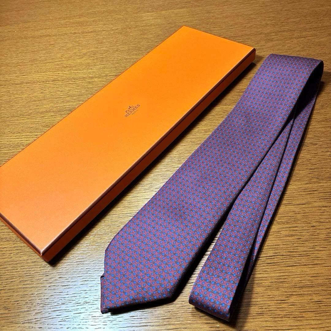 【美品】HERMÉS-PARIS エルメス ネクタイ