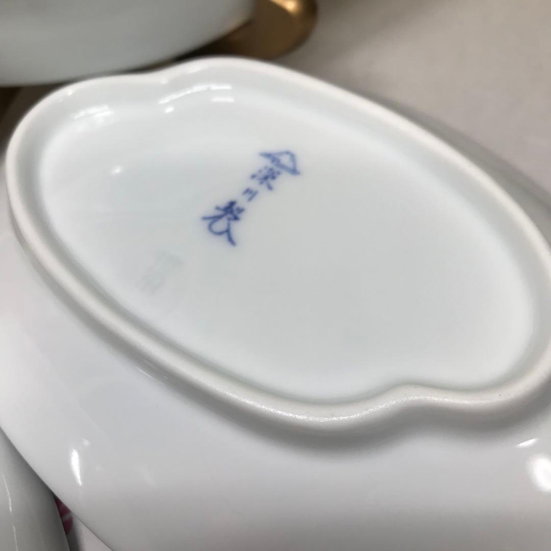 深川製磁　染付笹彫刻　皿　3枚　希少　共箱入り　新品未使用